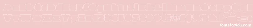 Parafuseultrablackoutline-Schriftart – Weiße Schriften auf rosa Hintergrund