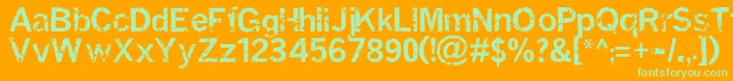 MiasmInfection Font – Green Fonts on Orange Background