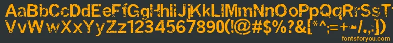 MiasmInfection Font – Orange Fonts on Black Background