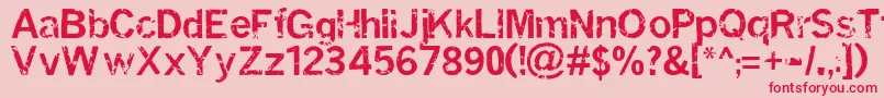 MiasmInfection Font – Red Fonts on Pink Background