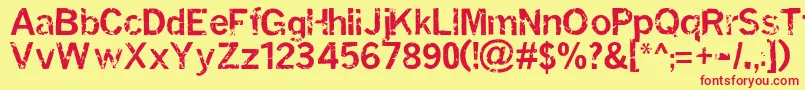 MiasmInfection Font – Red Fonts on Yellow Background