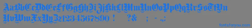 Dampfplatzs-Schriftart – Blaue Schriften auf grauem Hintergrund