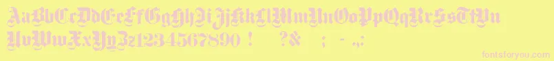Dampfplatzs Font – Pink Fonts on Yellow Background