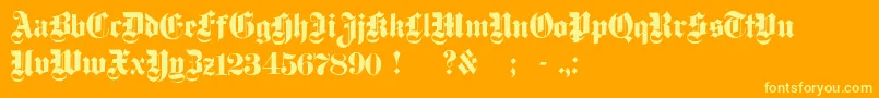 Dampfplatzs Font – Yellow Fonts on Orange Background