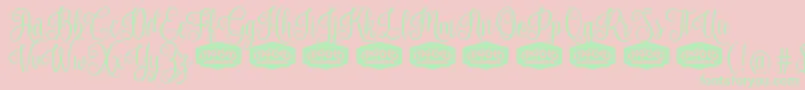 NouradillaPersonalUse Font – Green Fonts on Pink Background