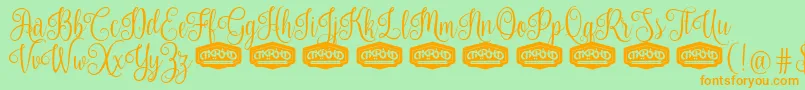 NouradillaPersonalUse Font – Orange Fonts on Green Background