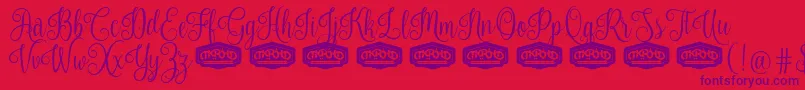 NouradillaPersonalUse Font – Purple Fonts on Red Background