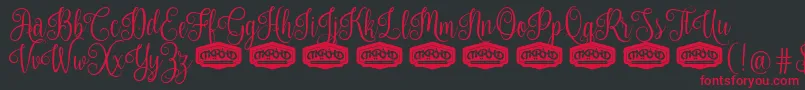 NouradillaPersonalUse Font – Red Fonts on Black Background