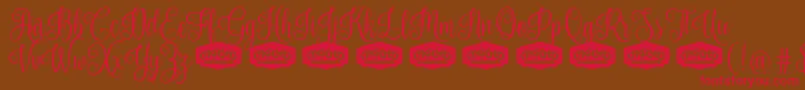 NouradillaPersonalUse Font – Red Fonts on Brown Background