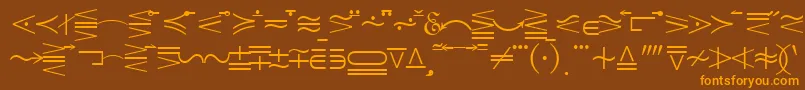 Quantapionessk Font – Orange Fonts on Brown Background