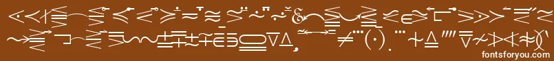 Quantapionessk-Schriftart – Weiße Schriften auf braunem Hintergrund
