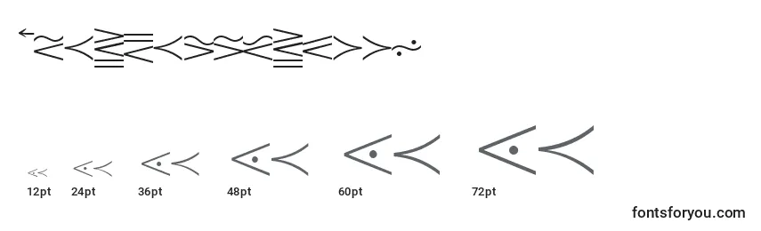 Размеры шрифта Quantapionessk