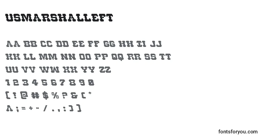 Czcionka Usmarshalleft – alfabet, cyfry, specjalne znaki