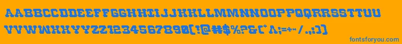 Usmarshalleft-Schriftart – Blaue Schriften auf orangefarbenem Hintergrund