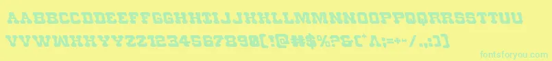 Usmarshalleft-Schriftart – Grüne Schriften auf gelbem Hintergrund