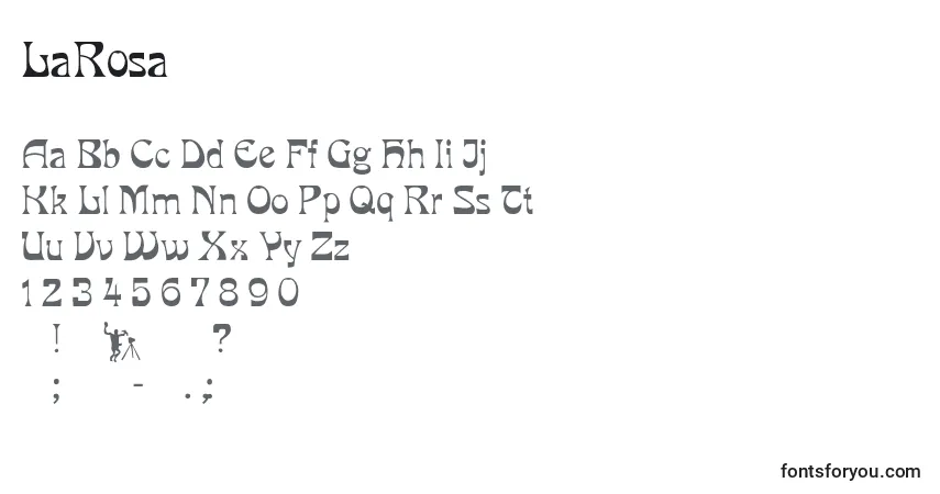 Schriftart LaRosa – Alphabet, Zahlen, spezielle Symbole
