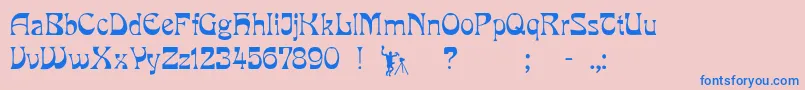 LaRosa Font – Blue Fonts on Pink Background