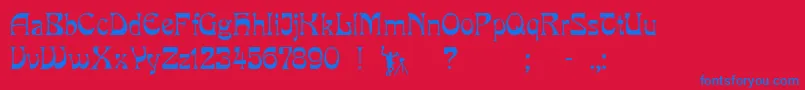 LaRosa Font – Blue Fonts on Red Background