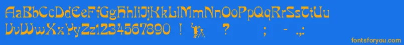 LaRosa Font – Orange Fonts on Blue Background