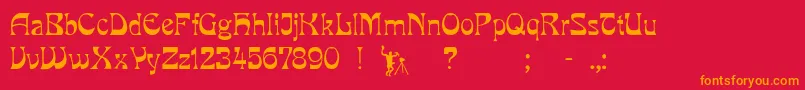 LaRosa Font – Orange Fonts on Red Background