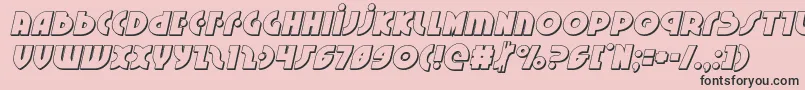 Neuralnomicon3Dital-Schriftart – Schwarze Schriften auf rosa Hintergrund