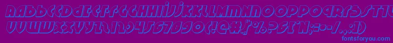 Czcionka Neuralnomicon3Dital – niebieskie czcionki na fioletowym tle