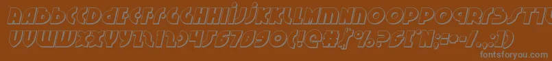 Neuralnomicon3Dital-Schriftart – Graue Schriften auf braunem Hintergrund