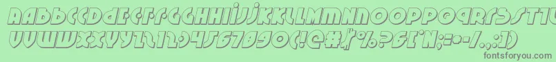 Neuralnomicon3Dital-fontti – harmaat kirjasimet vihreällä taustalla