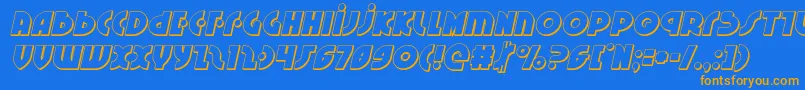 Neuralnomicon3Dital Font – Orange Fonts on Blue Background