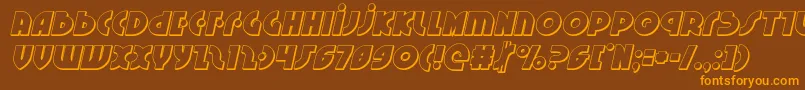 Czcionka Neuralnomicon3Dital – pomarańczowe czcionki na brązowym tle