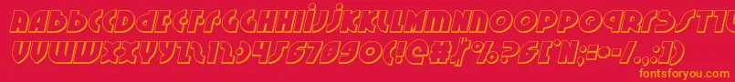 Neuralnomicon3Dital Font – Orange Fonts on Red Background