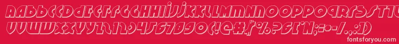 Neuralnomicon3Dital-Schriftart – Rosa Schriften auf rotem Hintergrund