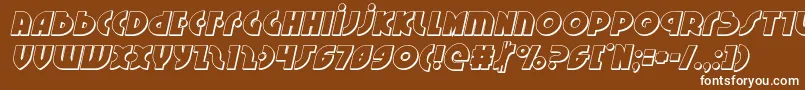 Neuralnomicon3Dital-Schriftart – Weiße Schriften auf braunem Hintergrund