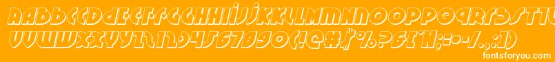 Neuralnomicon3Dital-Schriftart – Weiße Schriften auf orangefarbenem Hintergrund