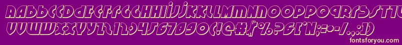 Neuralnomicon3Dital-Schriftart – Gelbe Schriften auf violettem Hintergrund