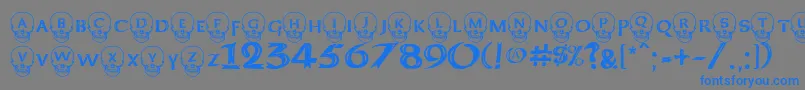 DeathheadKeltcaps Font – Blue Fonts on Gray Background