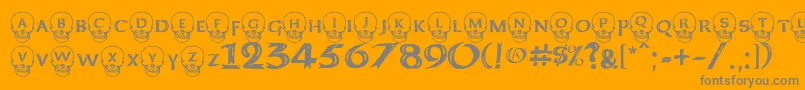 DeathheadKeltcaps Font – Gray Fonts on Orange Background