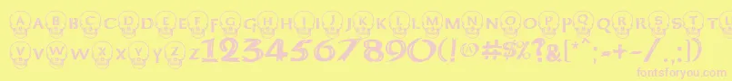 DeathheadKeltcaps Font – Pink Fonts on Yellow Background