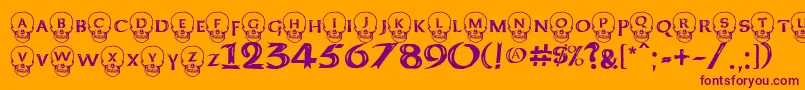 DeathheadKeltcaps Font – Purple Fonts on Orange Background