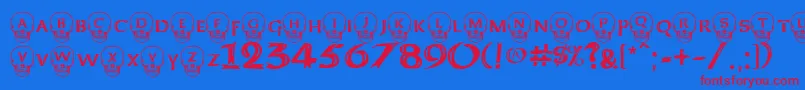 DeathheadKeltcaps Font – Red Fonts on Blue Background