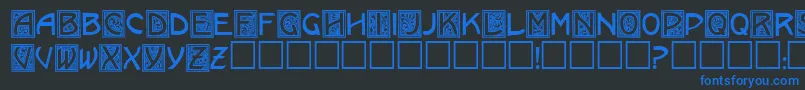 KramerRegular Font – Blue Fonts on Black Background