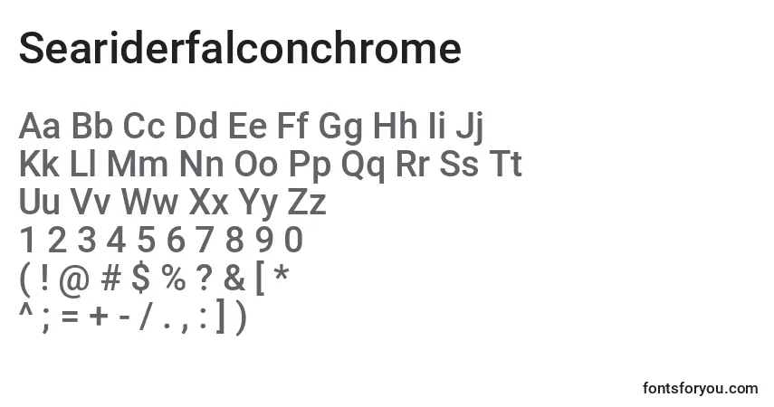 Шрифт Seariderfalconchrome – алфавит, цифры, специальные символы