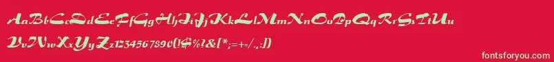 フォントSalto – 赤い背景に緑の文字