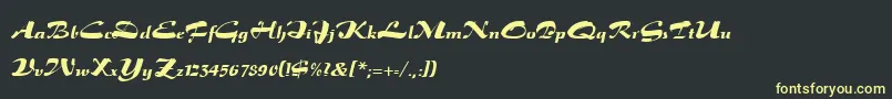 フォントSalto – 黒い背景に黄色の文字