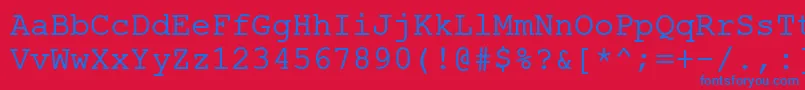 ErKurier866-fontti – siniset fontit punaisella taustalla