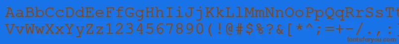 ErKurier866 Font – Brown Fonts on Blue Background
