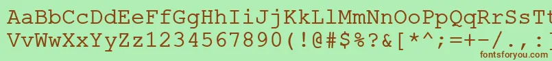 ErKurier866-fontti – ruskeat fontit vihreällä taustalla