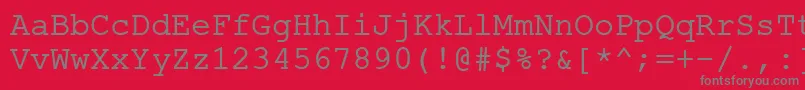 Weitere Informationen zur ErKurier866-Schriftart ErKurier866-Schriftart – Graue Schriften auf rotem Hintergrund
