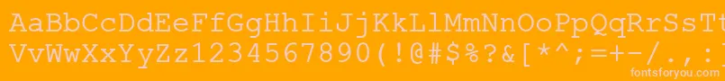 ErKurier866-fontti – vaaleanpunaiset fontit oranssilla taustalla