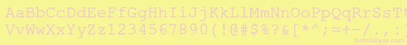 Czcionka ErKurier866 – różowe czcionki na żółtym tle